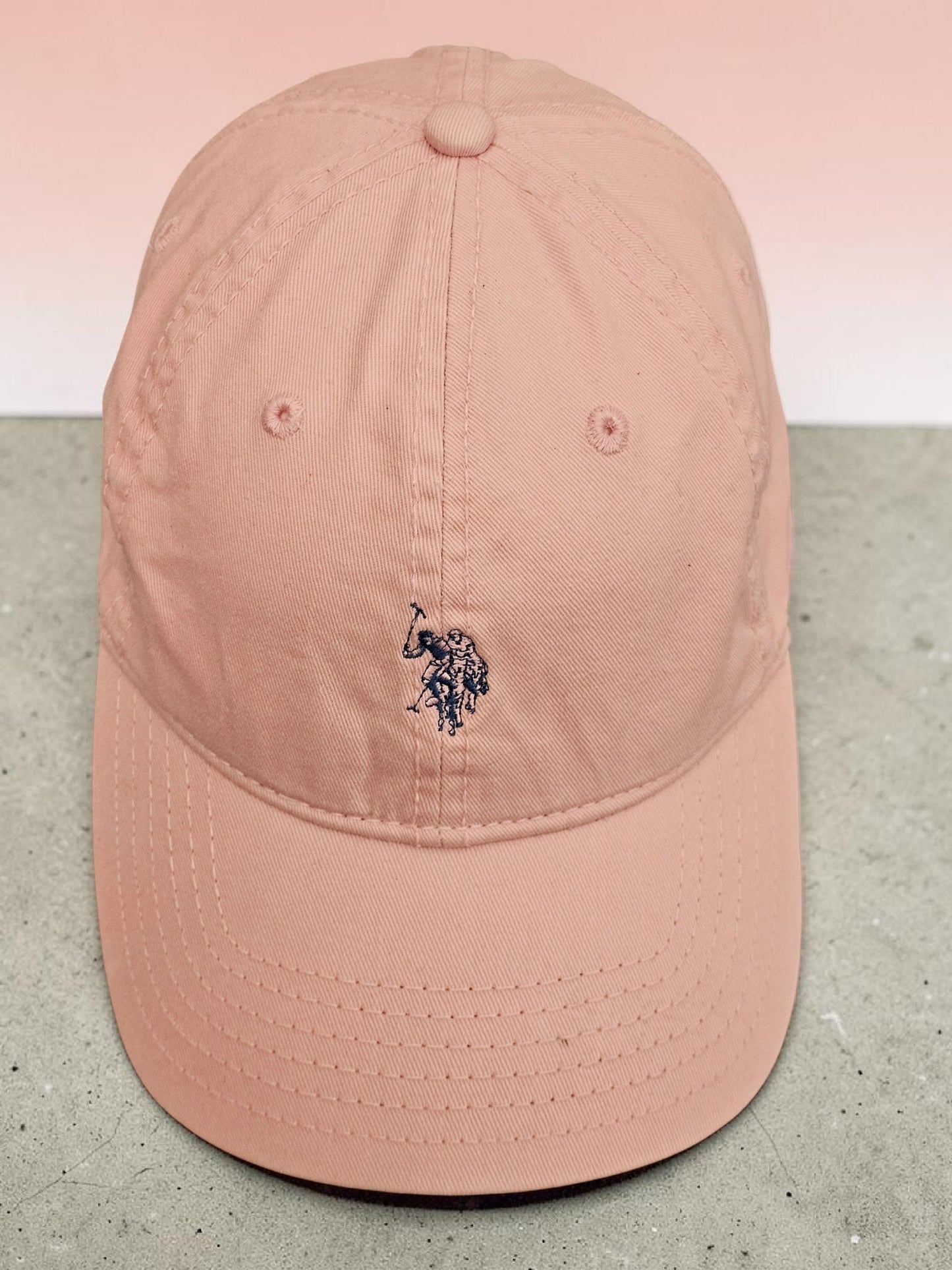 🧢 U.S. Polo Assn. Vintage Cap – Classic Pastel Pink