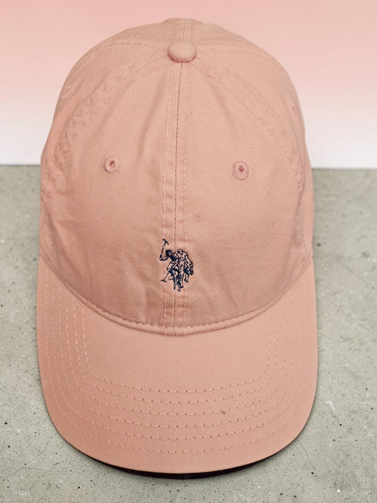 🧢 U.S. Polo Assn. Vintage Cap – Classic Pastel Pink