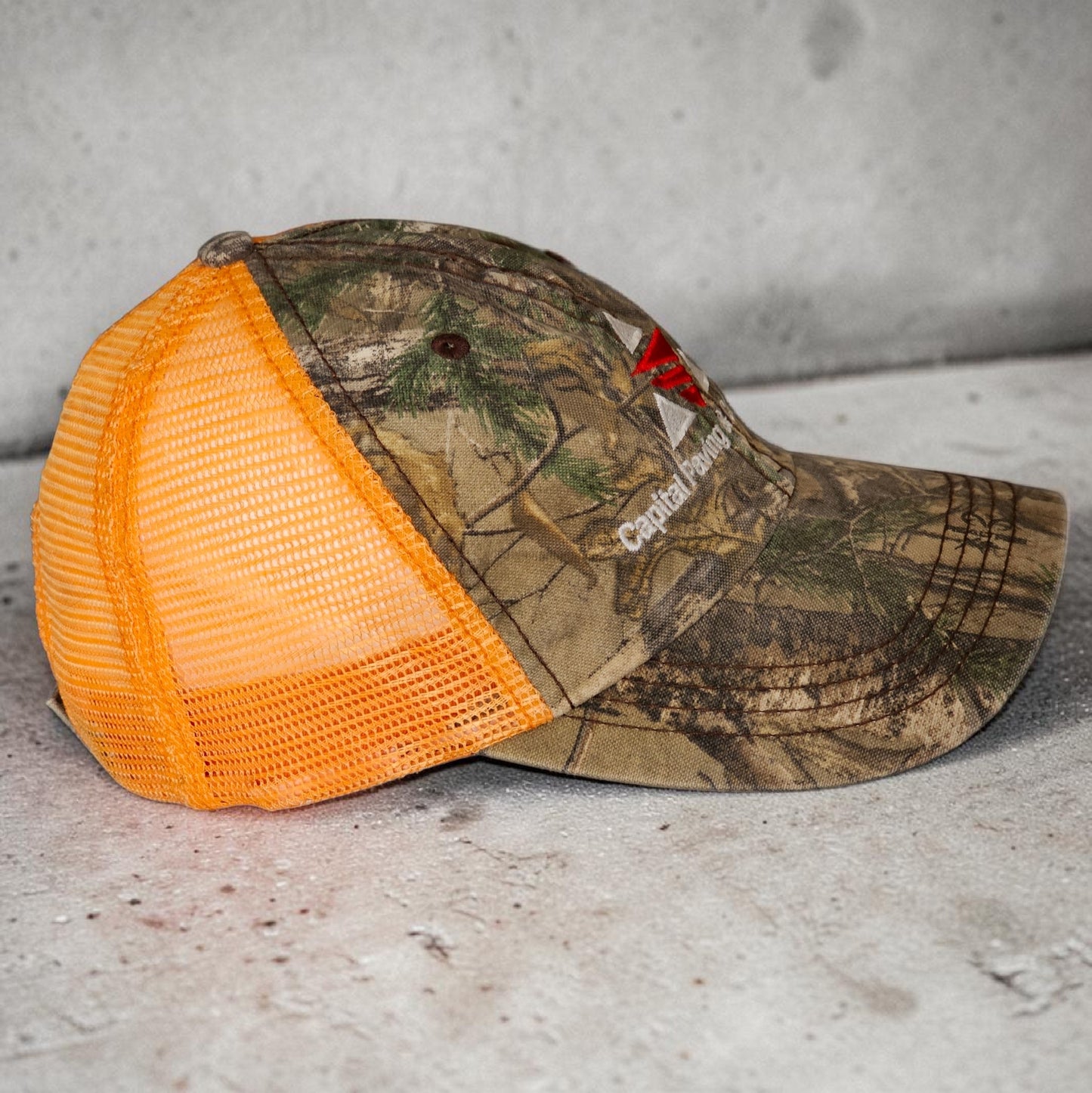 🧢 Vintage Realtree Camo Trucker Hat – Capital Paving & Construction