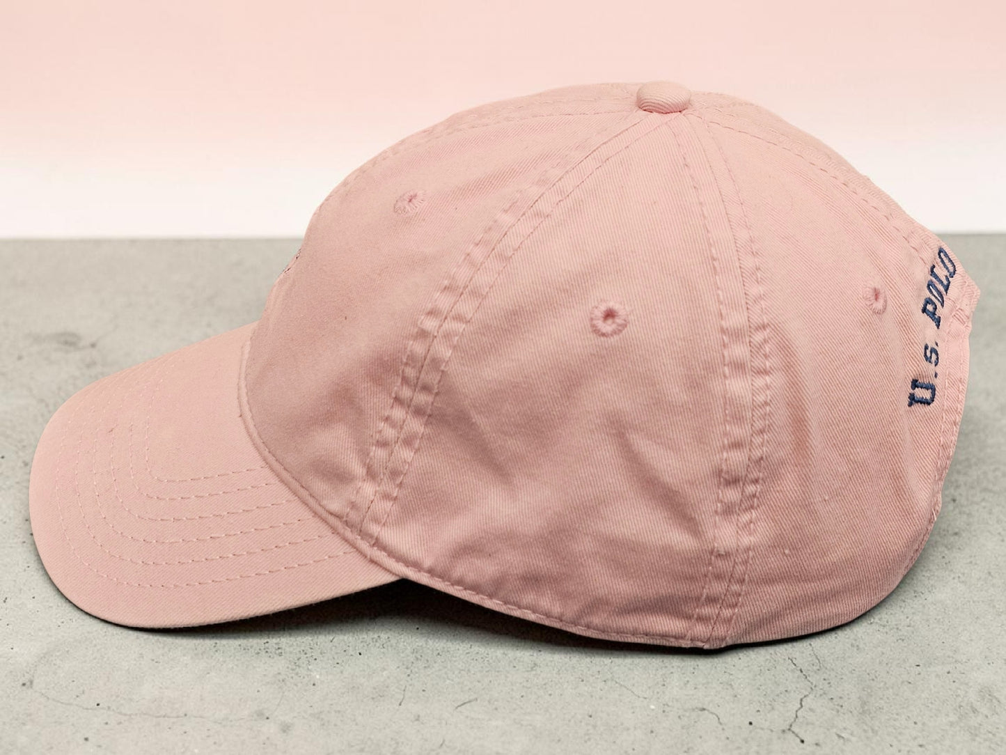 🧢 U.S. Polo Assn. Vintage Cap – Classic Pastel Pink