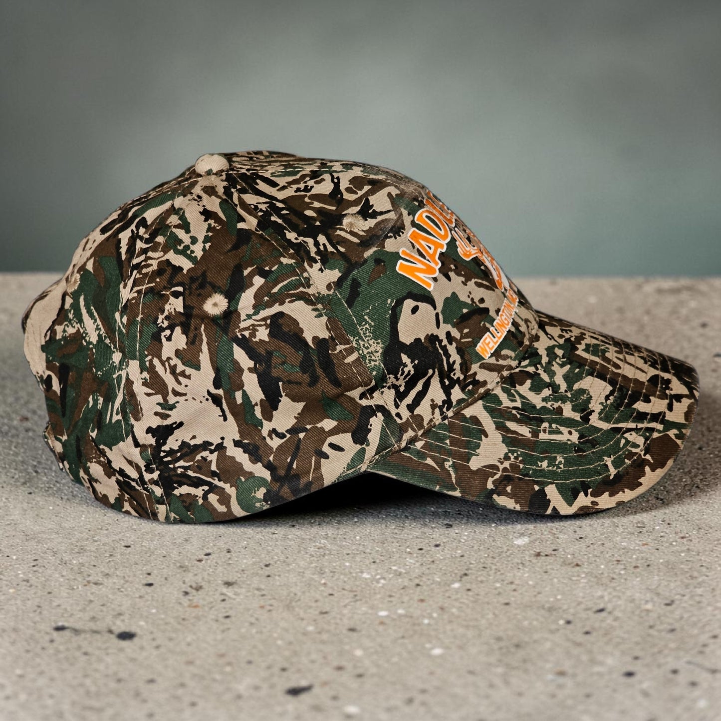 🦌 Vintage NADLER’S Wellington Hunting Cap – Camo Style Cobra Cap 🐍